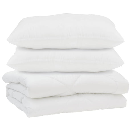 Vidaxl dekbed met kussen 3 pcs wit microfibre
