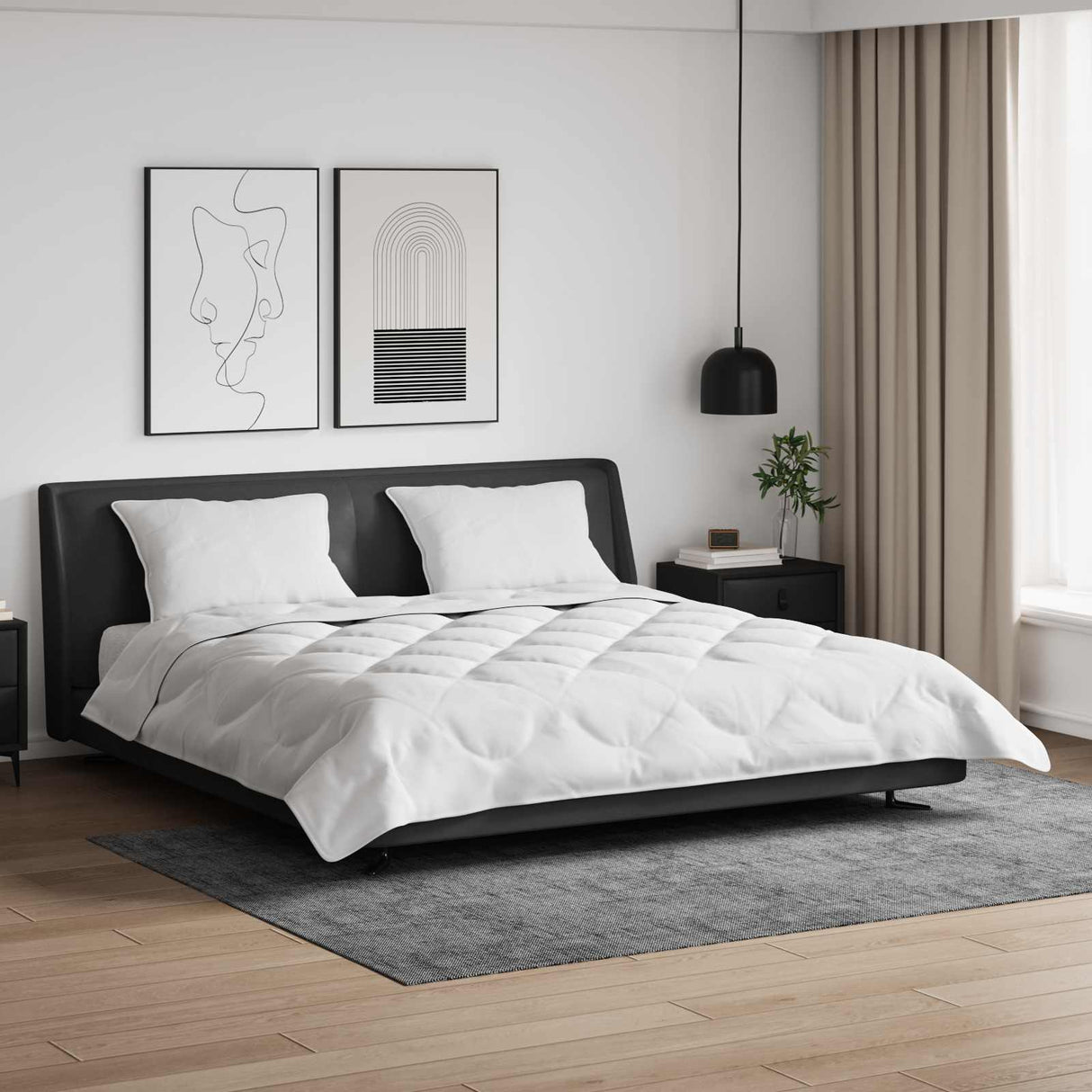 Vidaxl dekbed met kussen 3 pcs wit microfibre