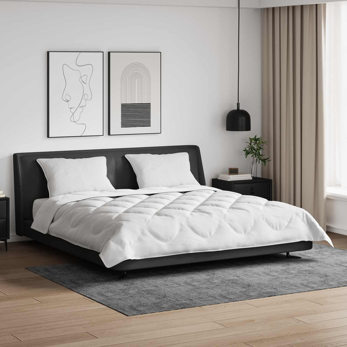 Vidaxl dekbed met kussen 3 pcs wit microfibre