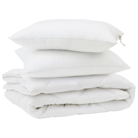 Vidaxl dekbed met kussen 3 pcs wit microfibre