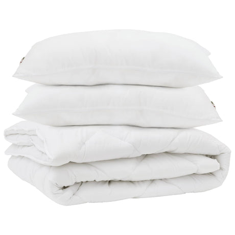 Vidaxl dekbed met kussen 3 pcs wit microfibre