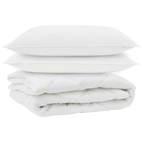 Vidaxl all-season dekbed met kussen 3 pcs wit microvezel