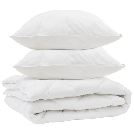 Vidaxl all-season dekbed met kussen 3 pcs wit microvezel