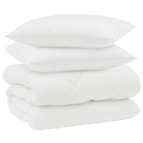 Vidaxl winter dekbed met kussen 3 pcs wit microvezel