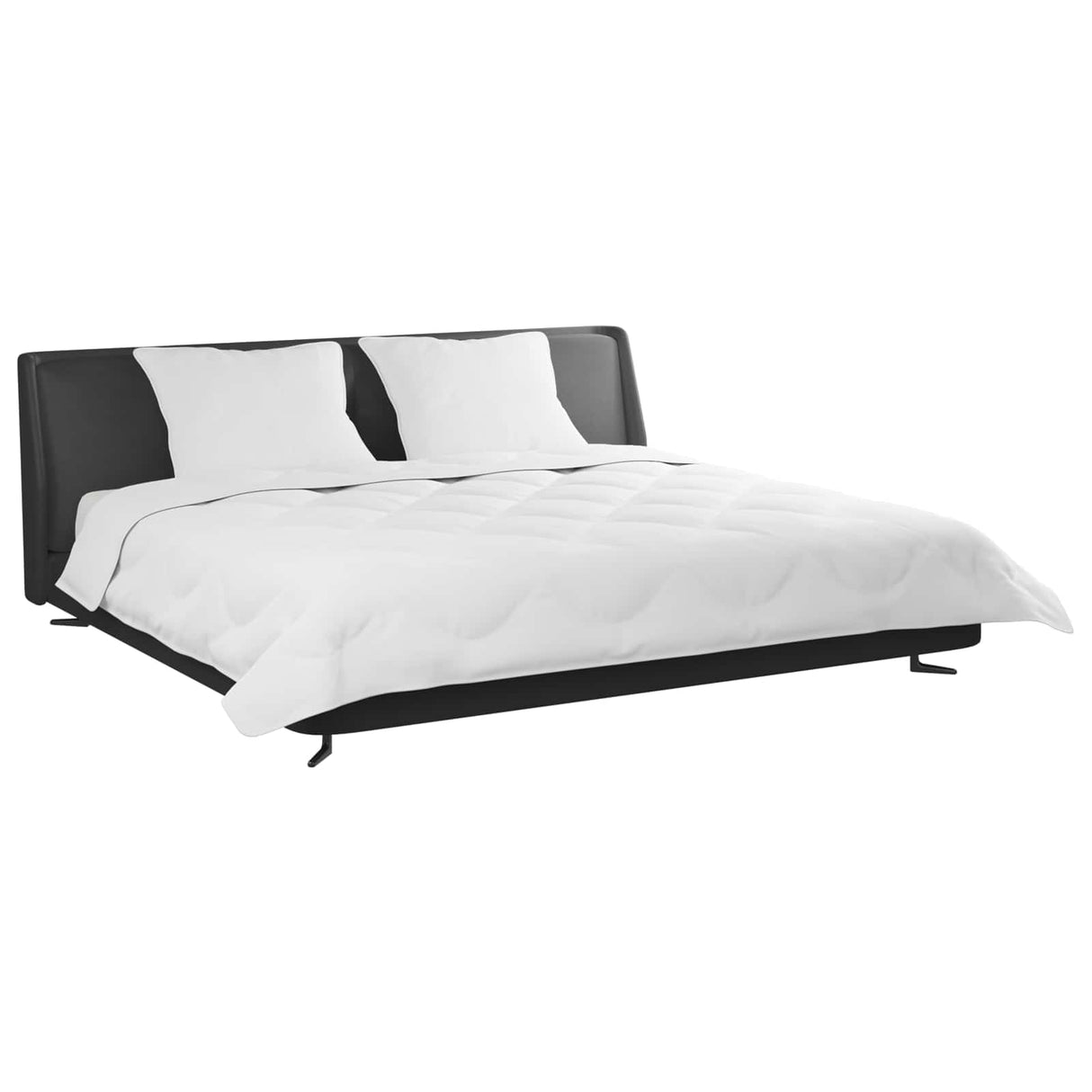 Vidaxl dekbed met kussens 3 pcs wit microfiber en dons feather