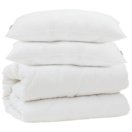 Vidaxl dekbed met kussen 3 pcs wit microfibre