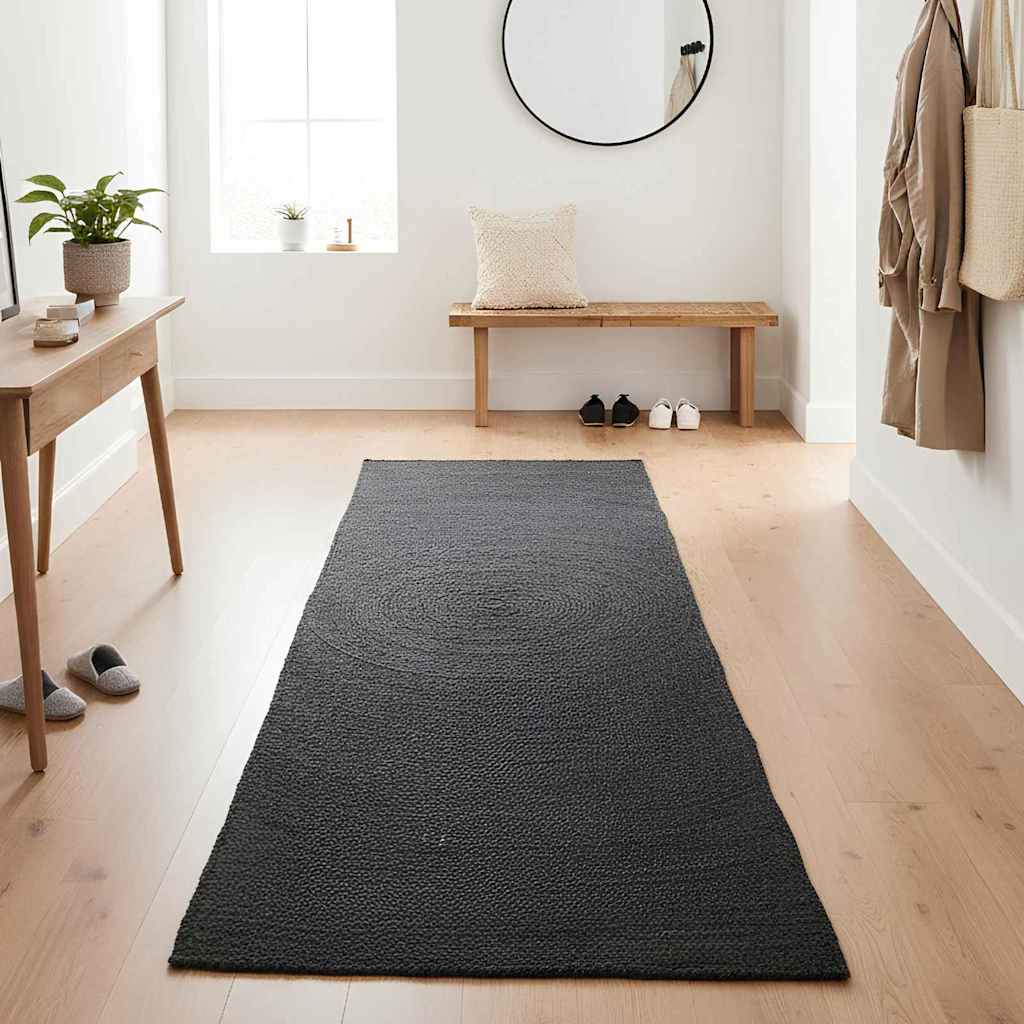 Vidaxl vloerkleden rechthoekig donkergrijs 100 x 200 cm jute