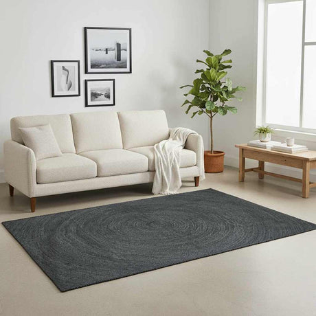 Vidaxl vloerkleden rechthoekig donkergrijs 120 x 170 cm jute