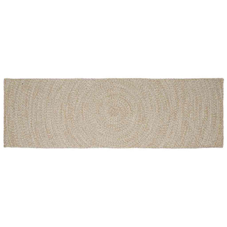 Vidaxl vloerkleden rechthoekig natuurlijk en wit 80 x 250 cm jute