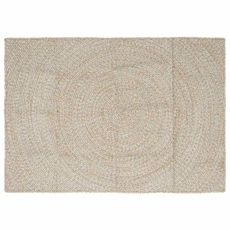 Vidaxl vloerkleden rechthoekig natuurlijk en wit 140 x 200 cm jute