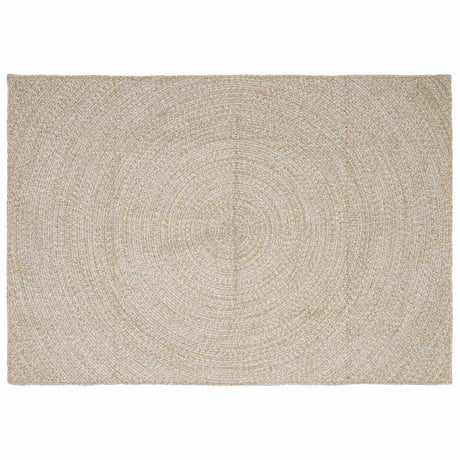 Vidaxl vloerkleden rechthoekig natuurlijk en wit 200 x 290 cm jute