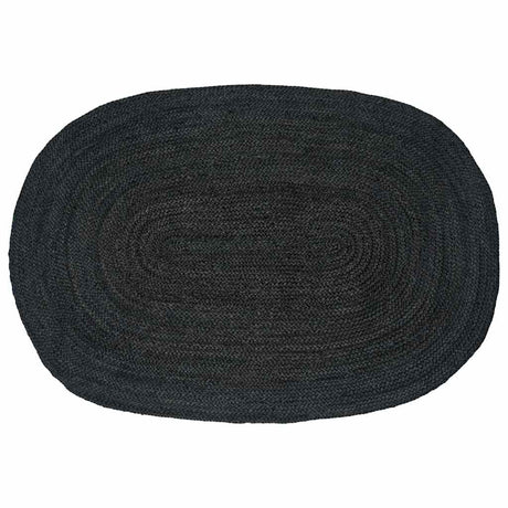 Vidaxl vloerkleden ovaal zwart 122 x 183 cm jute