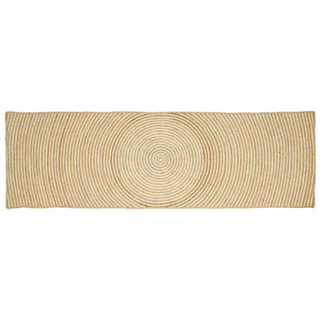 Vidaxl vloerkleed natuurlijk en wit 80 x 200 cm jute