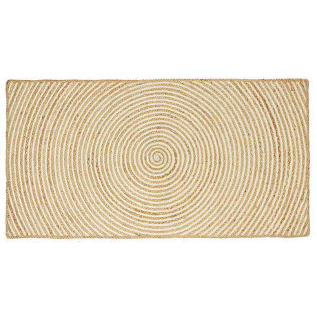 Vidaxl vloerkleed natuurlijk en wit 100 x 200 cm jute