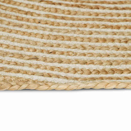 Vidaxl vloerkleed natuurlijk en wit 120 x 120 cm jute