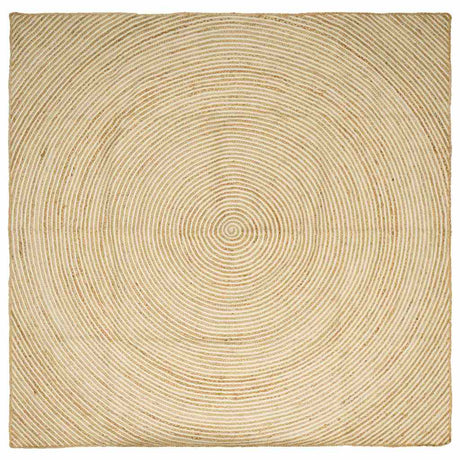 Vidaxl vloerkleed natuurlijk en wit 200 x 200 cm jute
