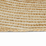 Vidaxl vloerkleed natuurlijk en wit 240 x 240 cm jute