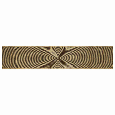 Vidaxl vloerkleed natuurlijk en zwart 60 x 400 cm jute