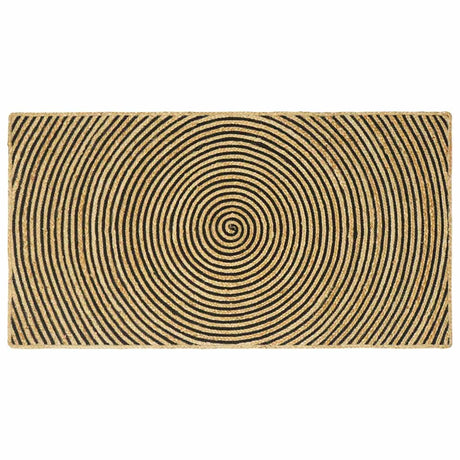 Vidaxl vloerkleed natuurlijk en zwart 100 x 200 cm jute