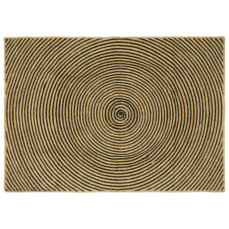 Vidaxl vloerkleed natuurlijk en zwart 140 x 200 cm jute