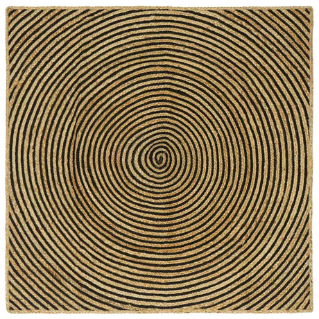 Vidaxl vloerkleed natuurlijk en zwart 160 x 160 cm jute