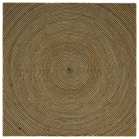 Vidaxl vloerkleed natuurlijk en zwart 200 x 200 cm jute