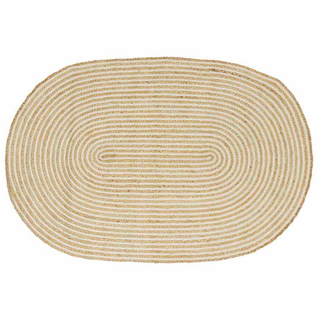 Vidaxl vloerkleed natuurlijk en wit 122 x 183 cm jute