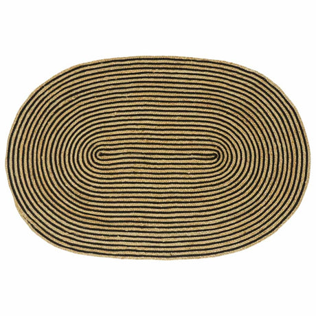 Vidaxl vloerkleed natuurlijk en zwart 122 x 183 cm jute