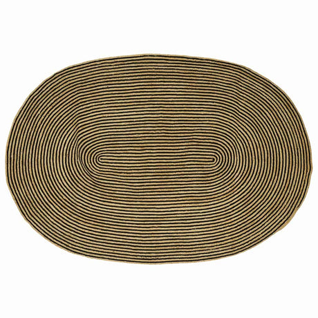 Vidaxl vloerkleed natuurlijk en zwart 152 x 245 cm jute