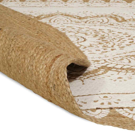 Vidaxl jute tapijt bloemen naturel 152 x 245 cm jute