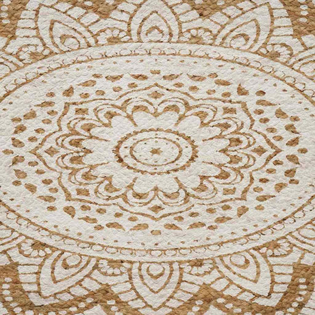 Vidaxl jute tapijt bloemen naturel 205 x 305 cm jute
