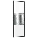 Vidaxl glazen deur fretwerk zwart 76 x 3.5 x 201.5 cm aluminium