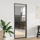 Vidaxl glazen deur gestreept zwart 76 x 3.5 x 201.5 cm aluminium