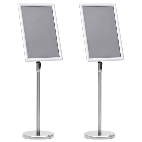 Vidaxl posterstandaards 2 pcs zilver 32.7 x 24 x 108 cm aluminium