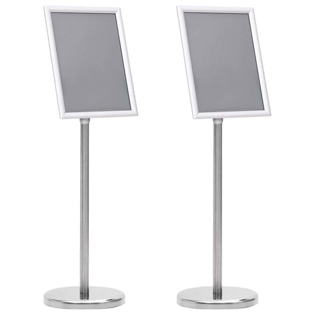 Vidaxl posterstandaards 2 pcs zilver 32.7 x 24 x 108 cm aluminium