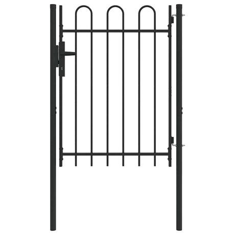 Vidaxl hekpoort met slot grijs 103 x 175 cm gepoedercoat staal