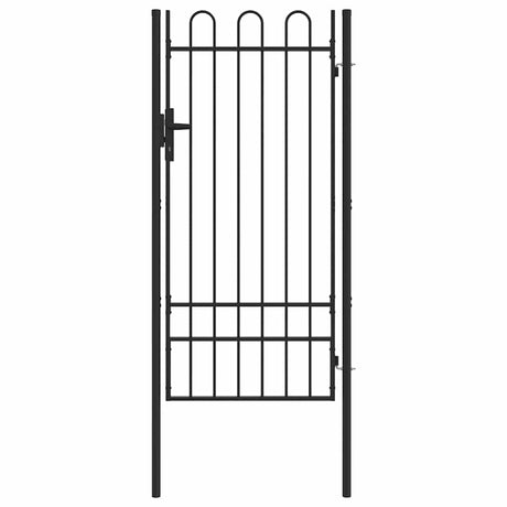 Vidaxl hekpoort met slot grijs 103 x 250 cm gepoedercoat staal