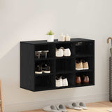 Vidaxl schoenenkast zwart eiken 77,5 x 30 x 51 cm bewerkt hout