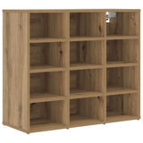 Vidaxl schoenenkast artisan eiken 77,5 x 30 x 67 cm bewerkt hout
