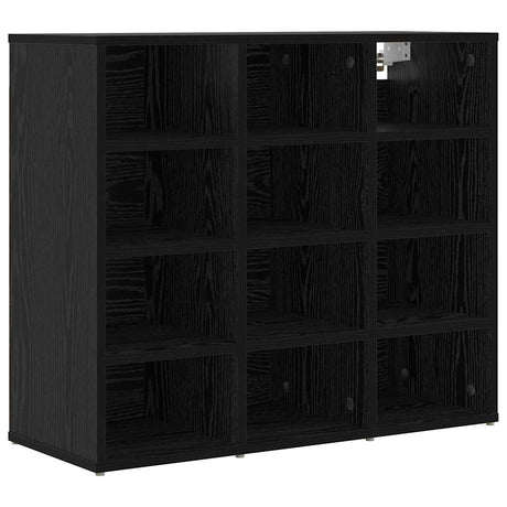 Vidaxl schoenenkast zwart eiken 77,5 x 30 x 67 cm bewerkt hout