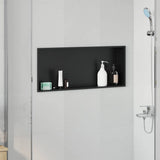 Vidaxl douche niche zwart 75 x 30 x 9,5 cm roestvrij staal