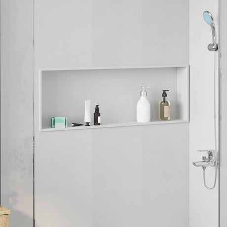 Vidaxl douche niche wit 90 x 30 x 9,5 cm roestvrij staal