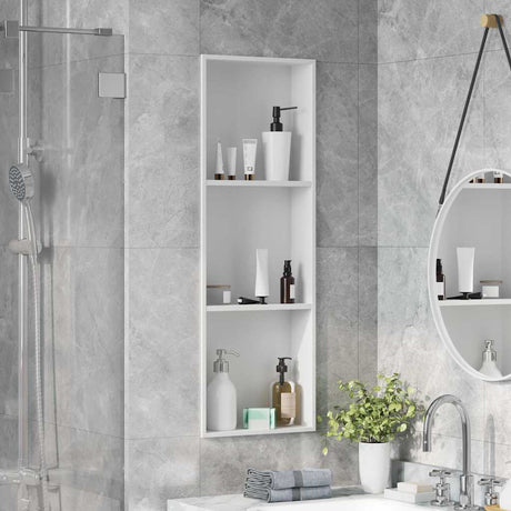 Vidaxl douche niche wit 90 x 30 x 9,5 cm roestvrij staal