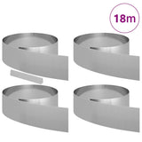 Vidaxl tuinrand 4 pcs zilver 450 x 0.05 x 15 cm gegalvaniseerd staal