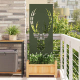 Vidaxl tuin privacy screen olijfgroen 50 x 140 cm koudgewalst staal