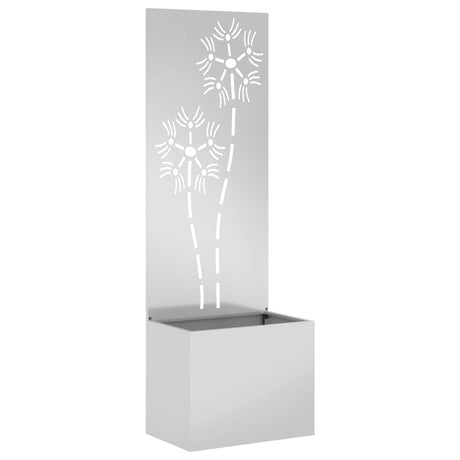 Vidaxl tuin privacy screen bloemen zilver 50 x 32 x 150 cm