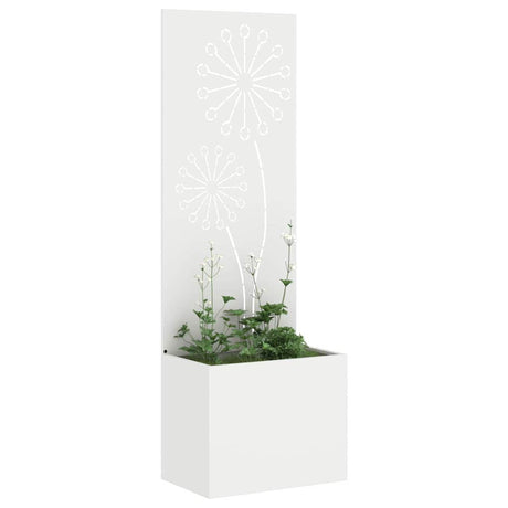 Vidaxl tuin privacy screen fretwerk wit 50 x 140 cm koudgewalst staal