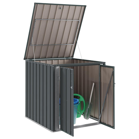 Vidaxl tuinopslagdoos zwart 101,5 x 107 x 100 cm staal