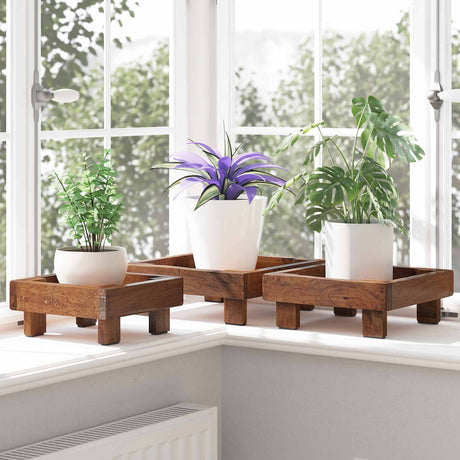 Vidaxl plantenstandaard 3 pcs bruin mahoniehout
