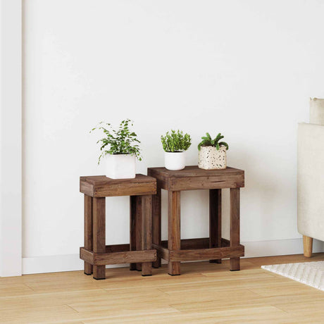 Vidaxl plantenstandaard 2 pcs bruin 70 x 11 x 27 cm mahoniehout
